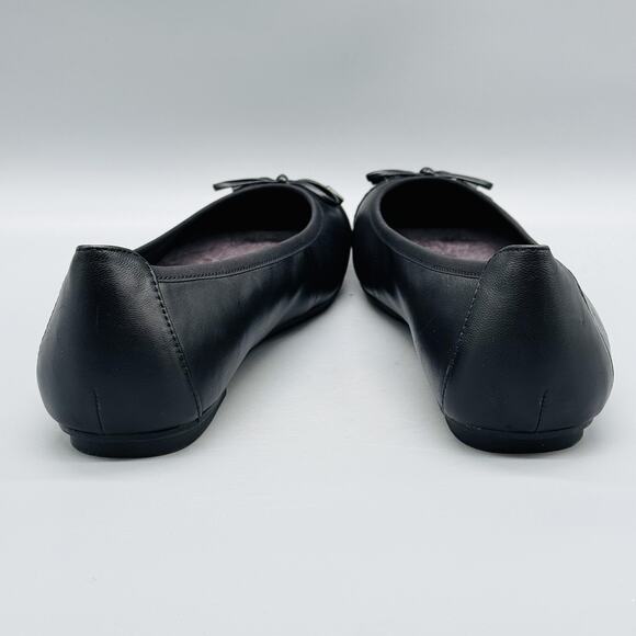 Vionic Shoes Womens 9.5 Black Leather Minna Ballet Flats Bow Cap Toe Comfort - Picture 8 of 13